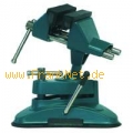 Schraubstock mit Kugelgelenk/Saugfuss, nach allen Seiten dreh- und schwenkbar, Spannweite 70mm, Backenbreite 75mm, mit Gummischutzbacken, fester Halt auf allen glatten Oberfl�chen durch Hebel-Saugfu�. Ma�e Saugfu� ca. 145x145mm, Gewicht ca. 1,2kg.
