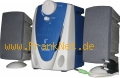 Boxensystem mit 600 W PMPO 
Lautst�rkeregler und Ein/Aus Schalter
Anschluss �ber 3,5 mm Klinkenstecker an der Soundkarte
2.1 System
Power 600 W PMPO
inkl. Aller Anschlusskabel
Satelliten sind stoffbespannt
Netzteil im System integiert