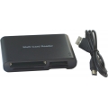 - 55in1 Kartenleser verbeserte Version gegen�ber dem 23in1.
- Auf Grund kleiner Abmessungen ideal f�r den mobilen Einsatz. 
- Stromversorgung per USB Bus, keine externe Spanungsversorgung notwendig 
- Status LEDs welche die Schreib / Lesevor�nge anzeig