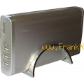 250 GB SATA USB Festplatte mit USB HUB und Backup Taste
Platzsparend und Genial vereinigt das Geh�use drei Funktionen 
USB Festplatte, USB HUB und Backup auf Knopfdruck. 