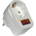 Schaltbarer Steckeradapter f�r 230V
Max. Schaltleistung 3500 Watt mit beleuchtetem Ein/Aus-Schalter.