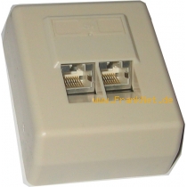 RJ-45 Doppel Cat 5 Netzwerkdose Aufputz