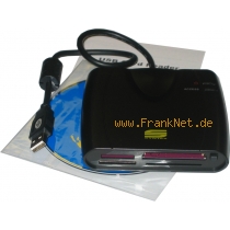 Multi USB Kartenleser schwarz mit Anschlu�kabel