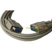 Nullmodem Kabel 9pol Buchse Buchse 2m vergossen