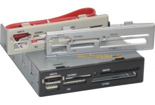 All in 1 einau Kartenleser mit USB und eSATA Schnittstelle , Zusatzblenden in schwarz und silber