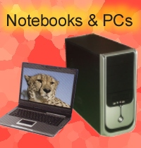 Notebooks und PCs im Ladenlokal